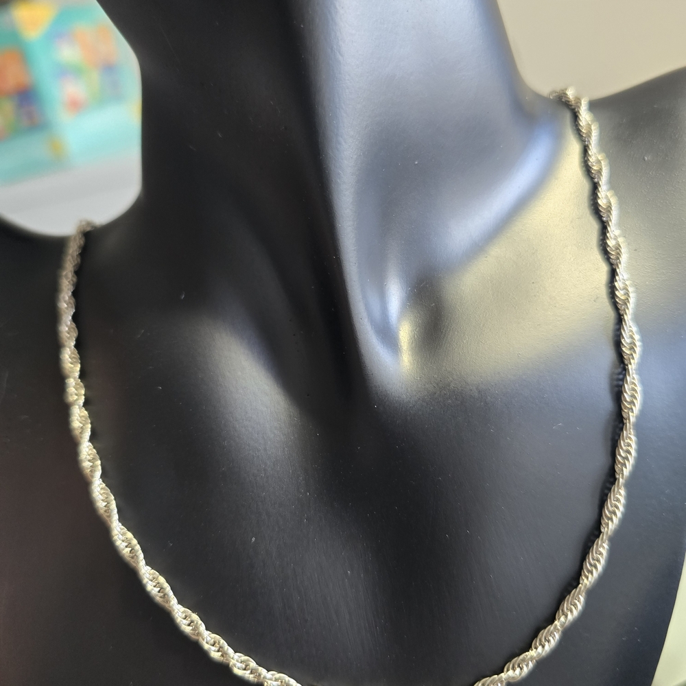 Silver Rope Chain Necklace - Picture 3 of 7